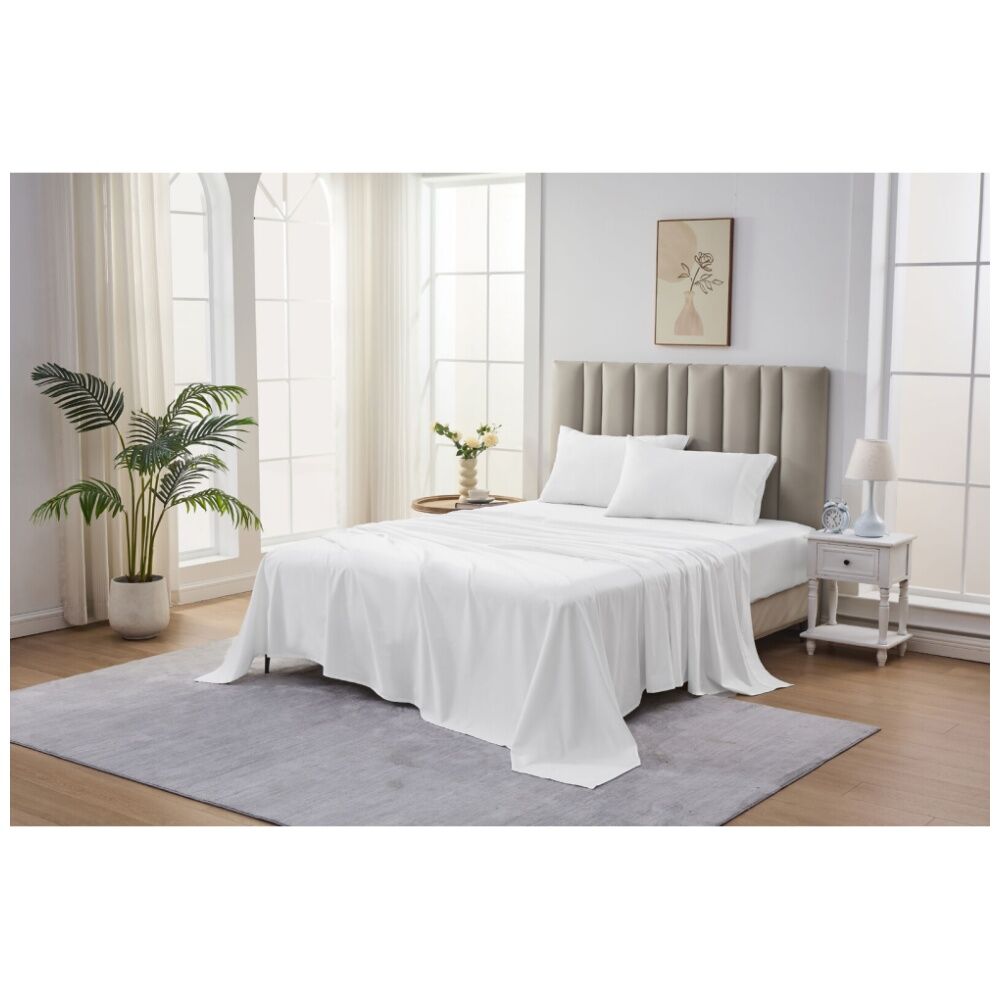 Grosvenor House 500TC Egyptian Cotton Flat Bed Sheet Only White — image 2