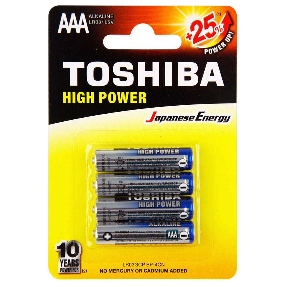 Toshiba Alkaline AAA Battery 1.5V Leakage Resistant No Mercury & Cadmium (4 Pieces) — image 2