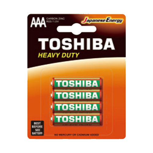Toshiba 1.5v Heavy Duty AAA Batteries Alkaline High Performance Long Lasting (4 Pieces)