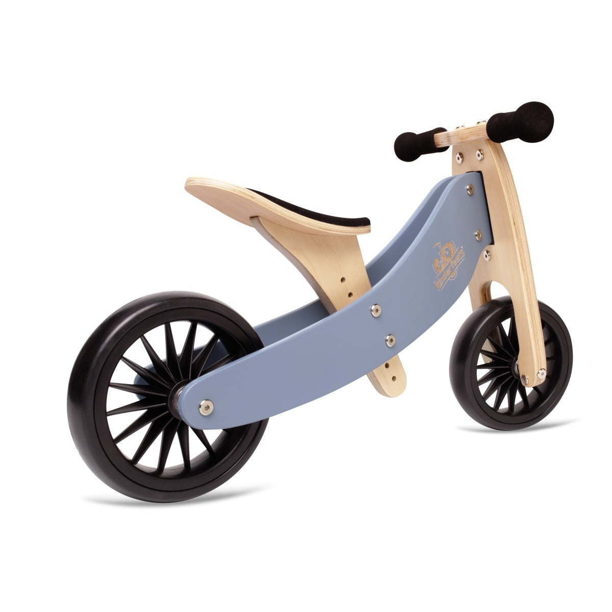 Kinderfeets 72cm Wood Tiny Tot Plus Bike/Trike Kids Ride-On Toy Slate Blue 18m+