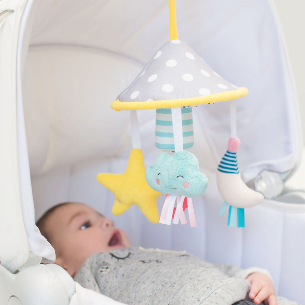 Taf Toys Mini Moon Pram Mobile/Soothing Chime Bells Toy w/ Teether Baby 0m+ — image 2