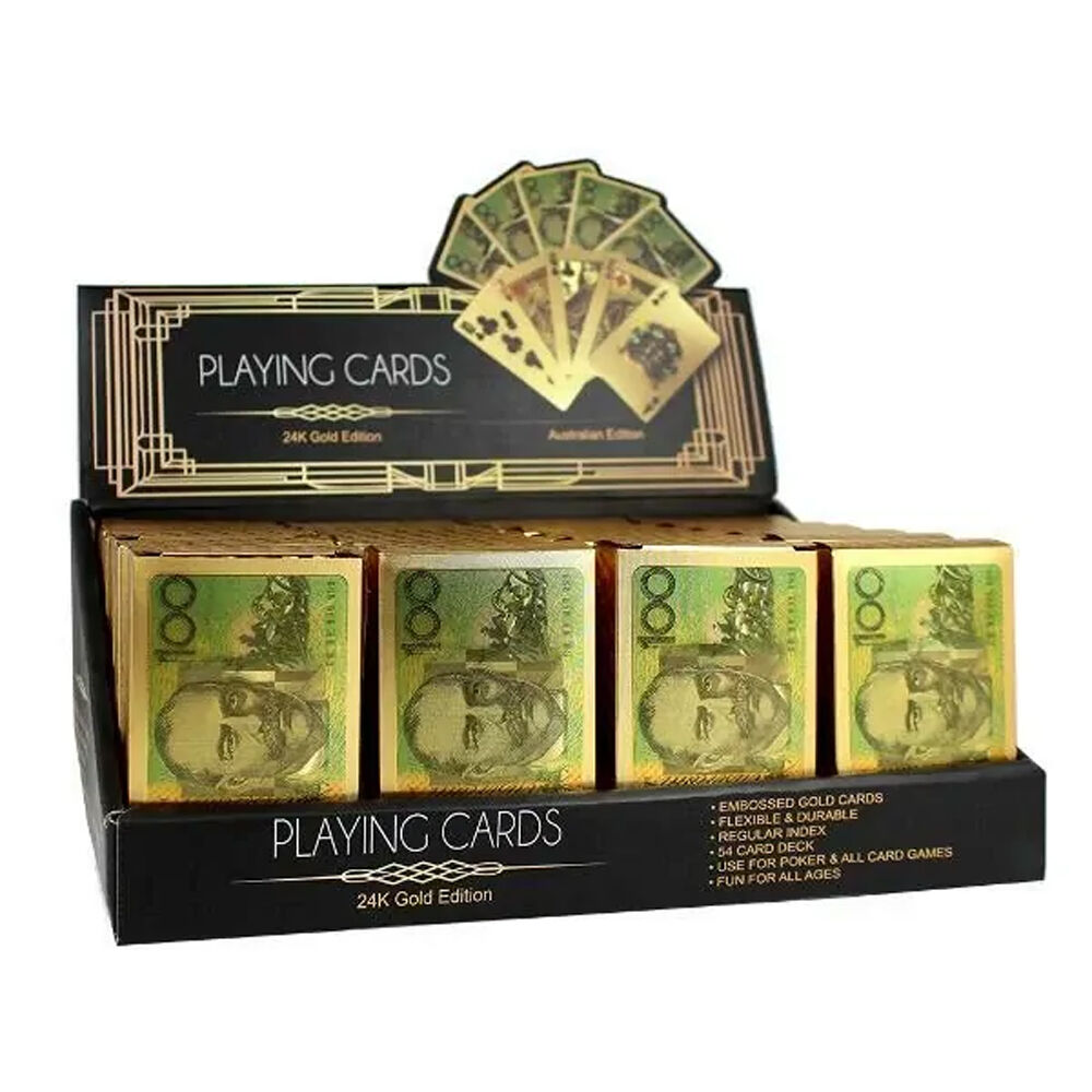 Unbranded AU Dollars 24K Gold Plated Poker Playing Cards Tabletop Deck Game (54 Pieces) — image 2