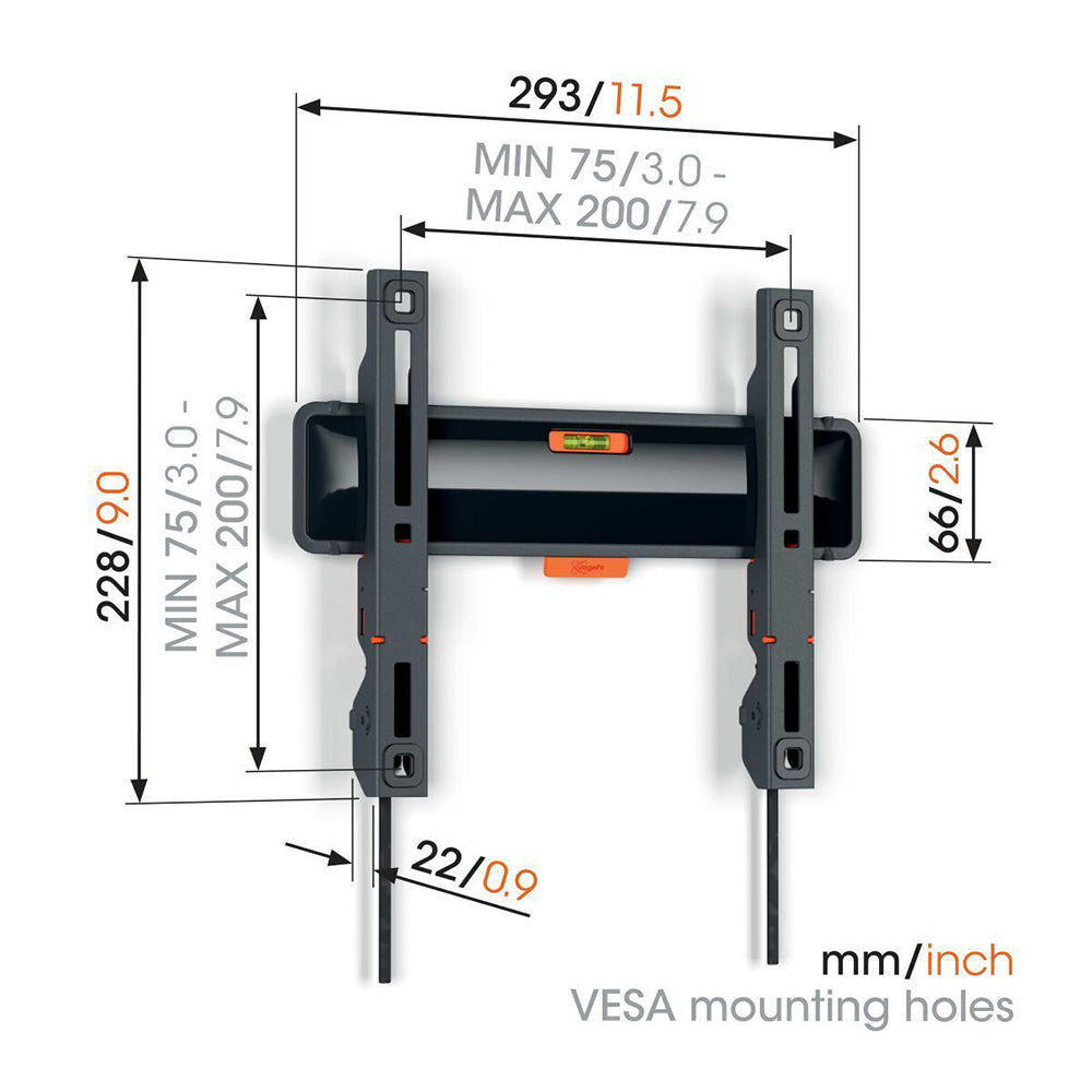 Vogel's TVM 3205 Small Fixed Bracket Wall Mount For 19-50" LED LCD TV Black — image 3
