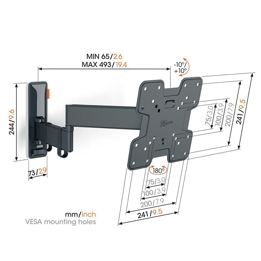 Vogel's TVM 3245 Small Full Motion Wall Bracket Mount For 19-43" LCD TV Black — image 3