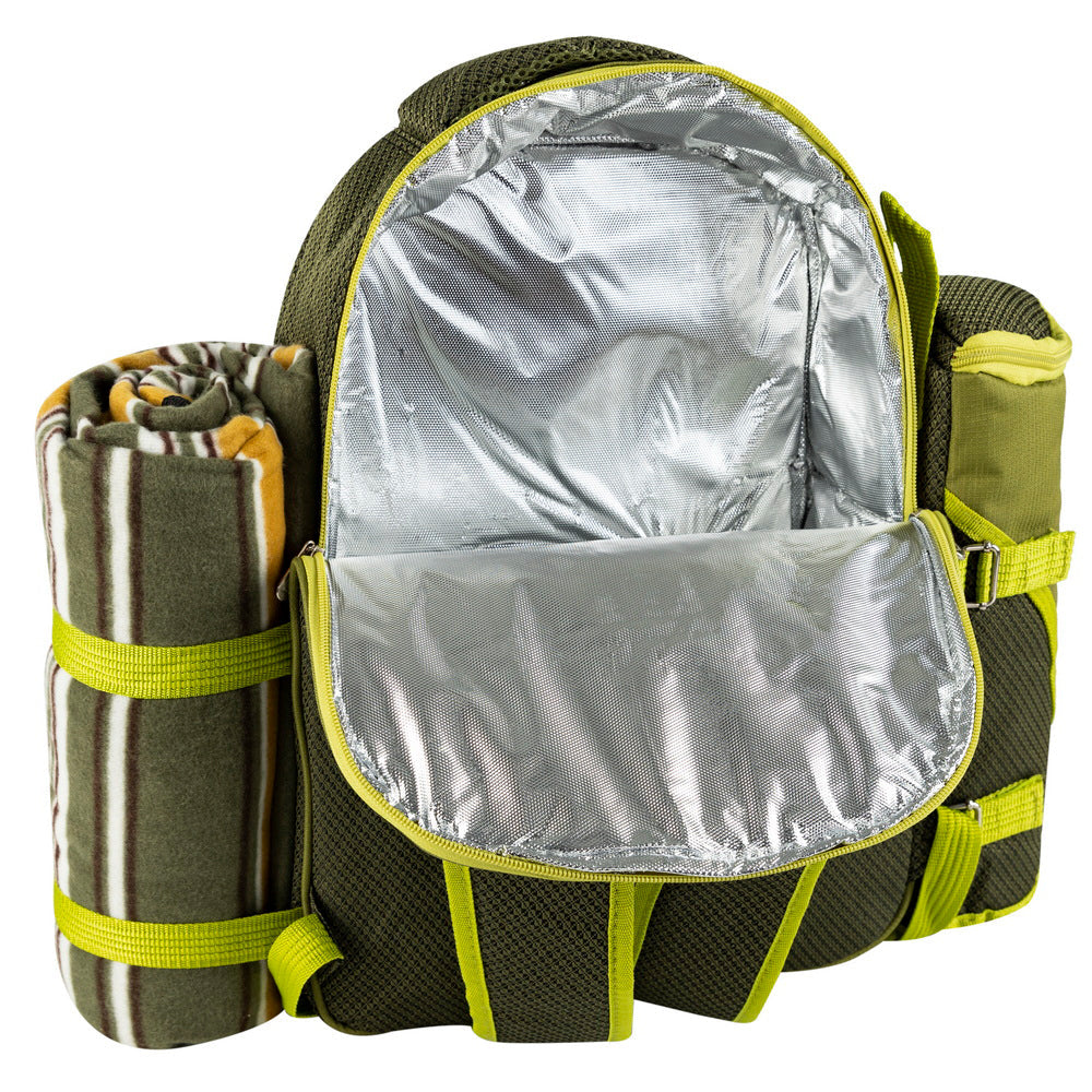 Unbranded 4 Person Picnic Blanket Stainless Steel Fork/Cup/Utensils/Cutlery Backpack Set — image 7