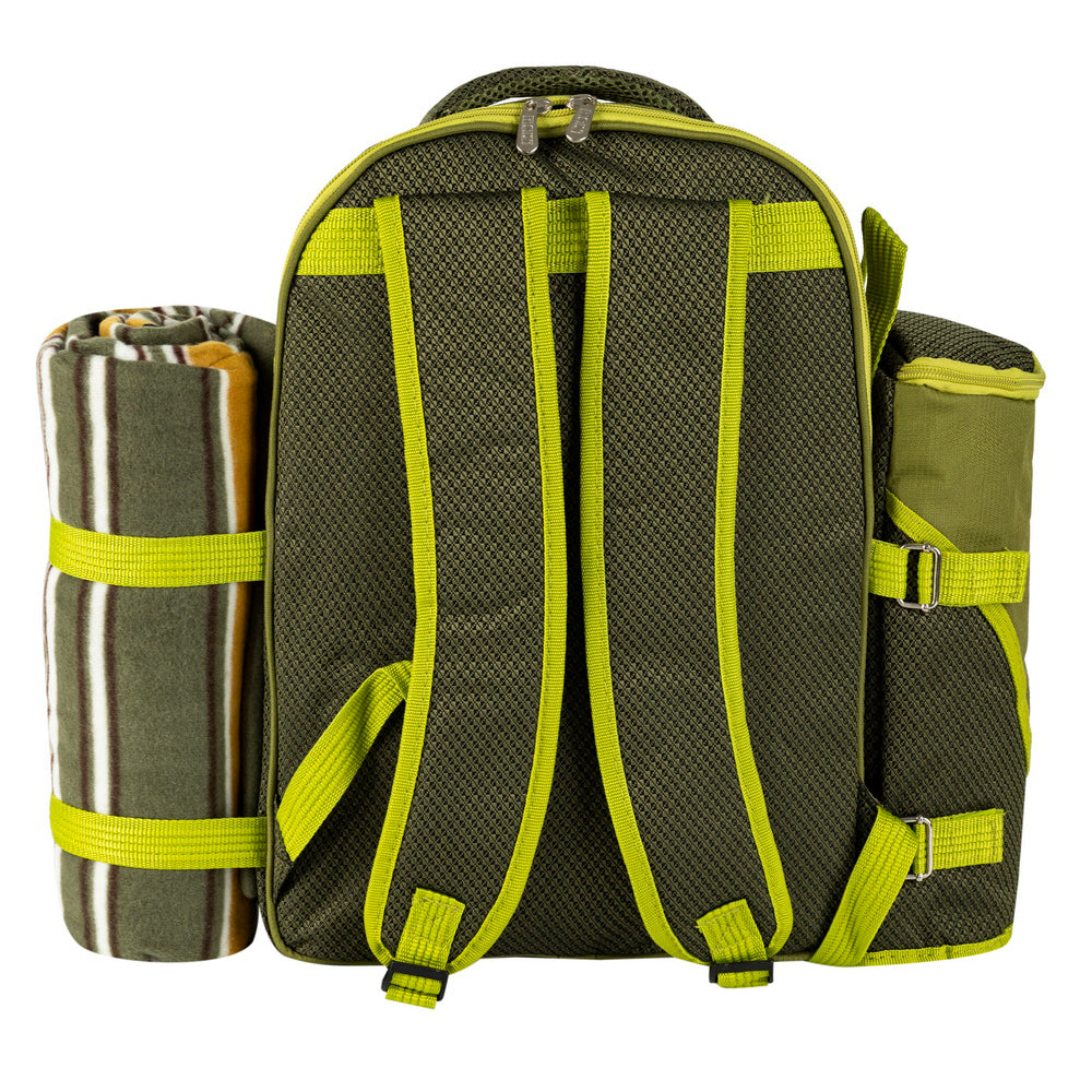 Unbranded 4 Person Picnic Blanket Stainless Steel Fork/Cup/Utensils/Cutlery Backpack Set — image 5