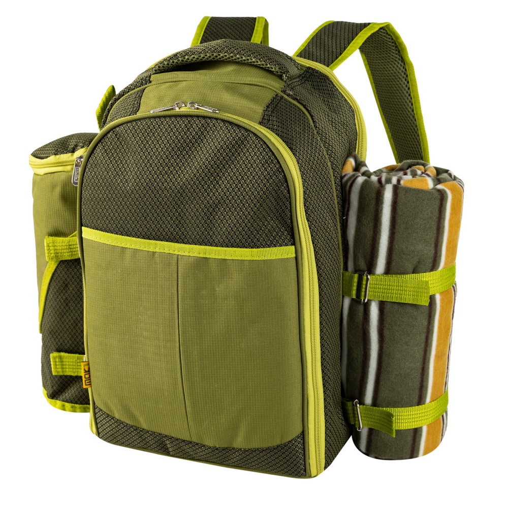 Unbranded 4 Person Picnic Blanket Stainless Steel Fork/Cup/Utensils/Cutlery Backpack Set — image 4