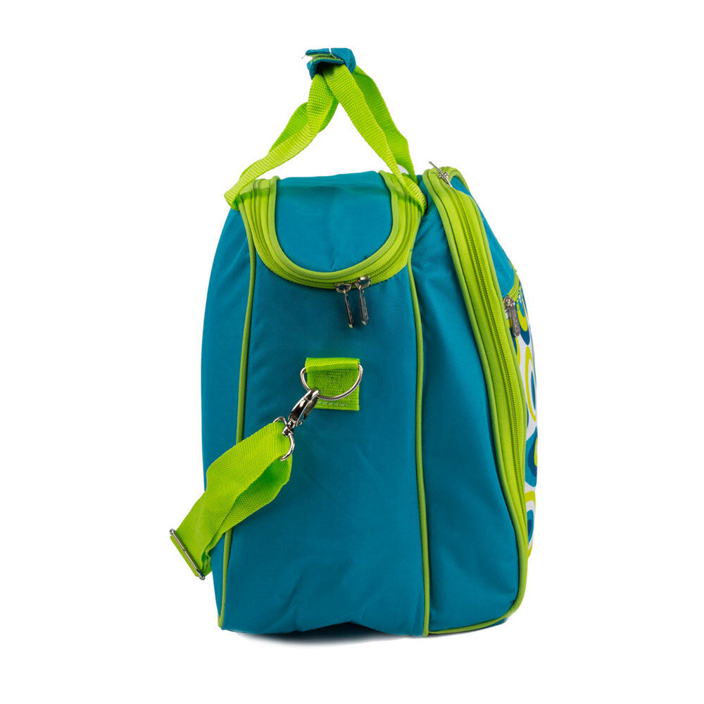 Mak1 2 Person Picnic Shoulder Bag Set/Wine Glasses/Knives/Forks/Spoons Green — image 4
