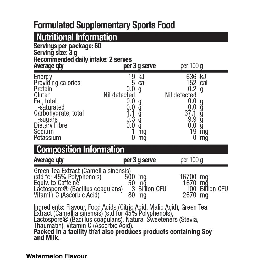 BSc 180g Watermelon Green Tea TX100 Probiotic Antioxidant 60x 3g Sachets — image 2