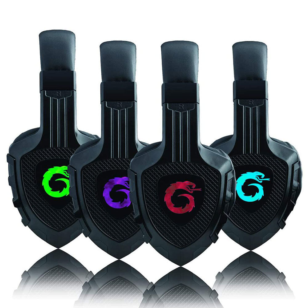 Viper-X Colour LED Gaming Headphones w/ Mic/Adapter/Aux f/ PS4/Xbox One BLK — image 2