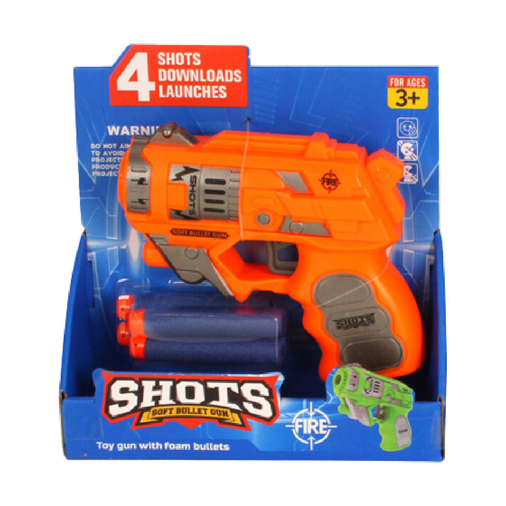 Razoo Shots Toy Gun With Foam Soft Bullets 3Y+ 17x16cm Assorted (3 Pack) — image 2
