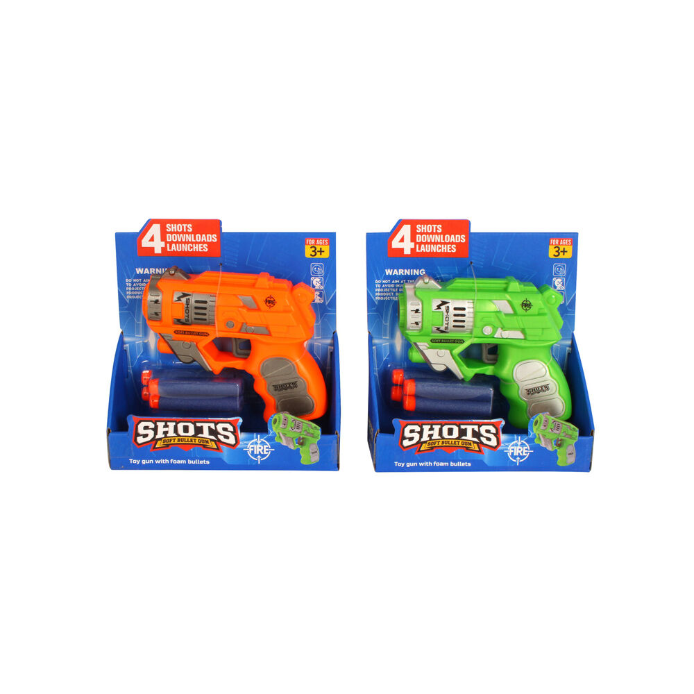 Razoo 17x16cm Shots Toy Gun With Foam Soft Bullets 3Y+ Assorted — image 2