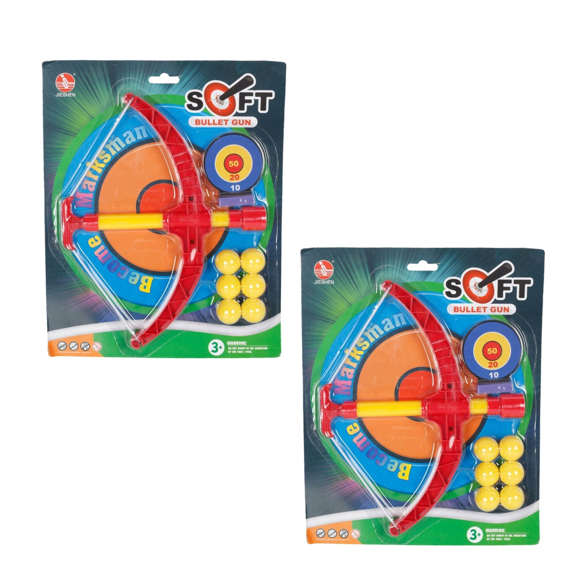 Razoo Cross Bow Bullet Gun Soft Balls Target Kids/Childrens Toy 35x27cm 3+ (2 Pack)