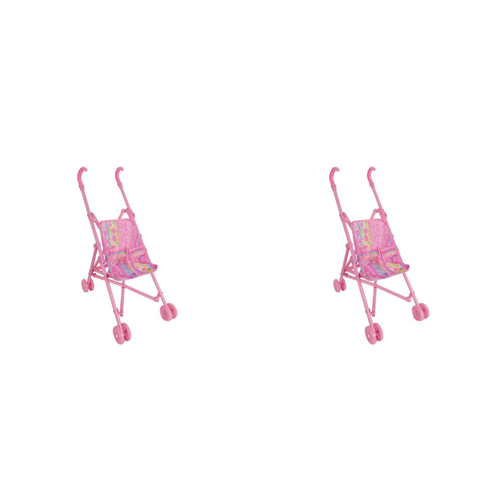 Razoo Doll Kids/Children Foldable Playful Pink Fun Push Toy Stroller 42x29cm (2 Pack)