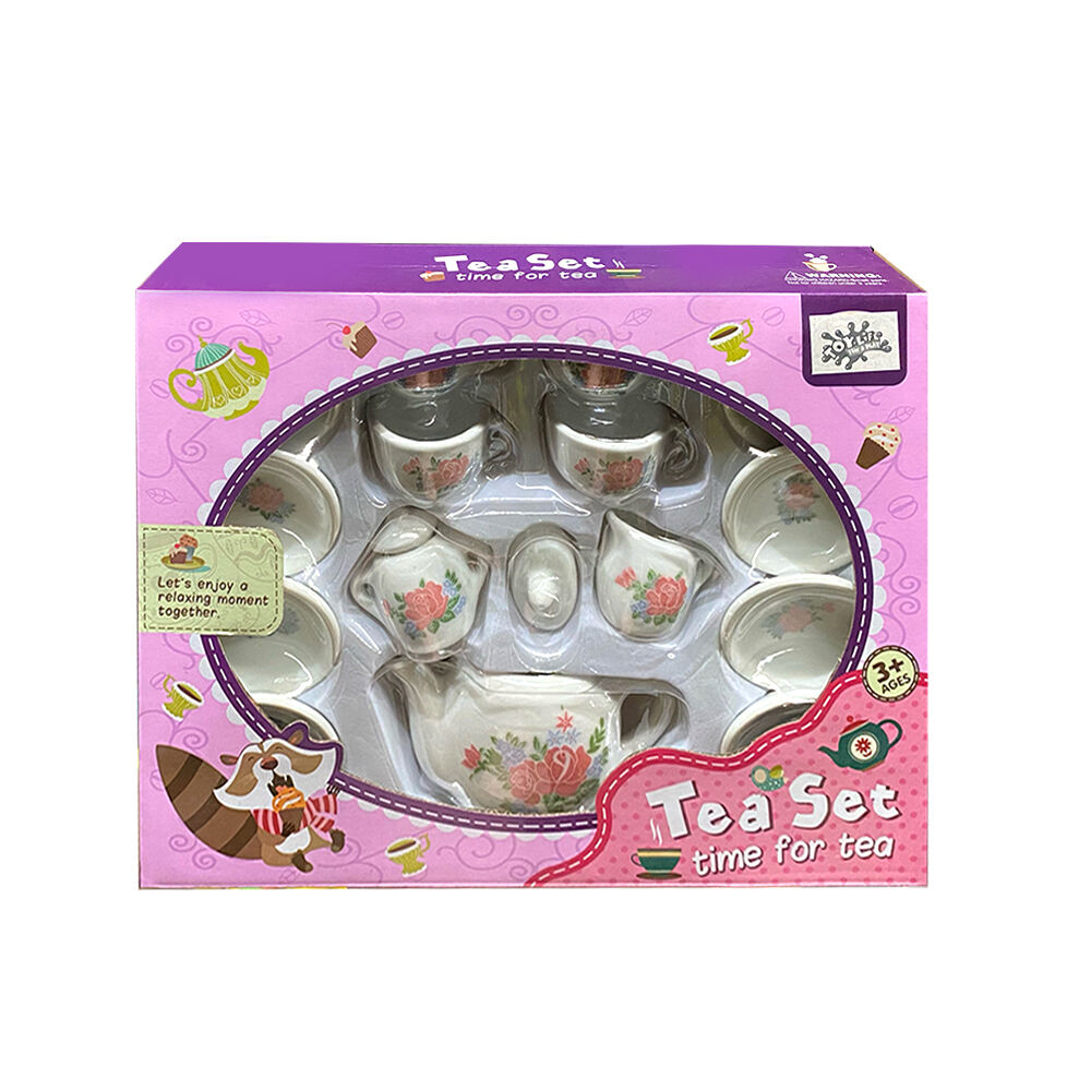 Toys for Fun Porcelain Painted Craft Tea Set Kids/Children Toy Assorted (15 Pieces)