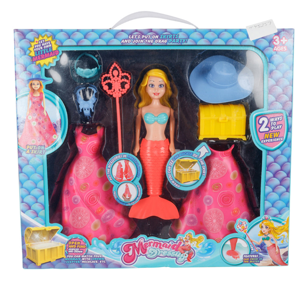 Toylife Wind Up Swimming Mermaid w/ Accessory Kids Role Play Pretend Toy 3y+ (8 Pieces)