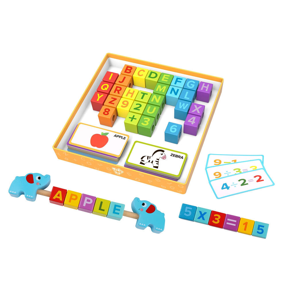 Tooky Toy Learning Wooden Blocks Box 3y+ (40 Pieces)