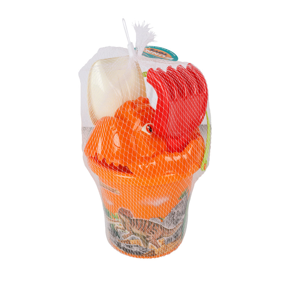 Toylife 24cm Dinasour Beach Bucket & Sifter Kids/Children Fun Outdoor Toy (6 Pieces)