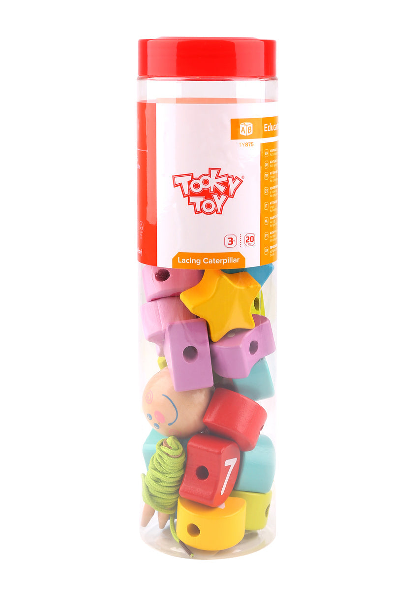 Tooky Toy Lacing Blocks Caterpillar Educational Kids/Children's Learning Toy 3y+ — image 2