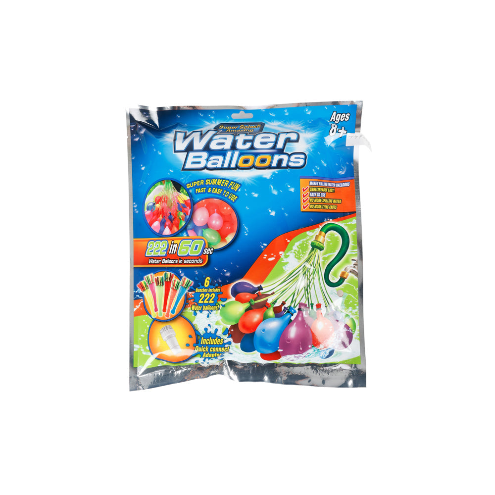 Razoo 222pcRazoo Water Balloons In Bunch With Connector Assorted Colours 32x36cm 8y+