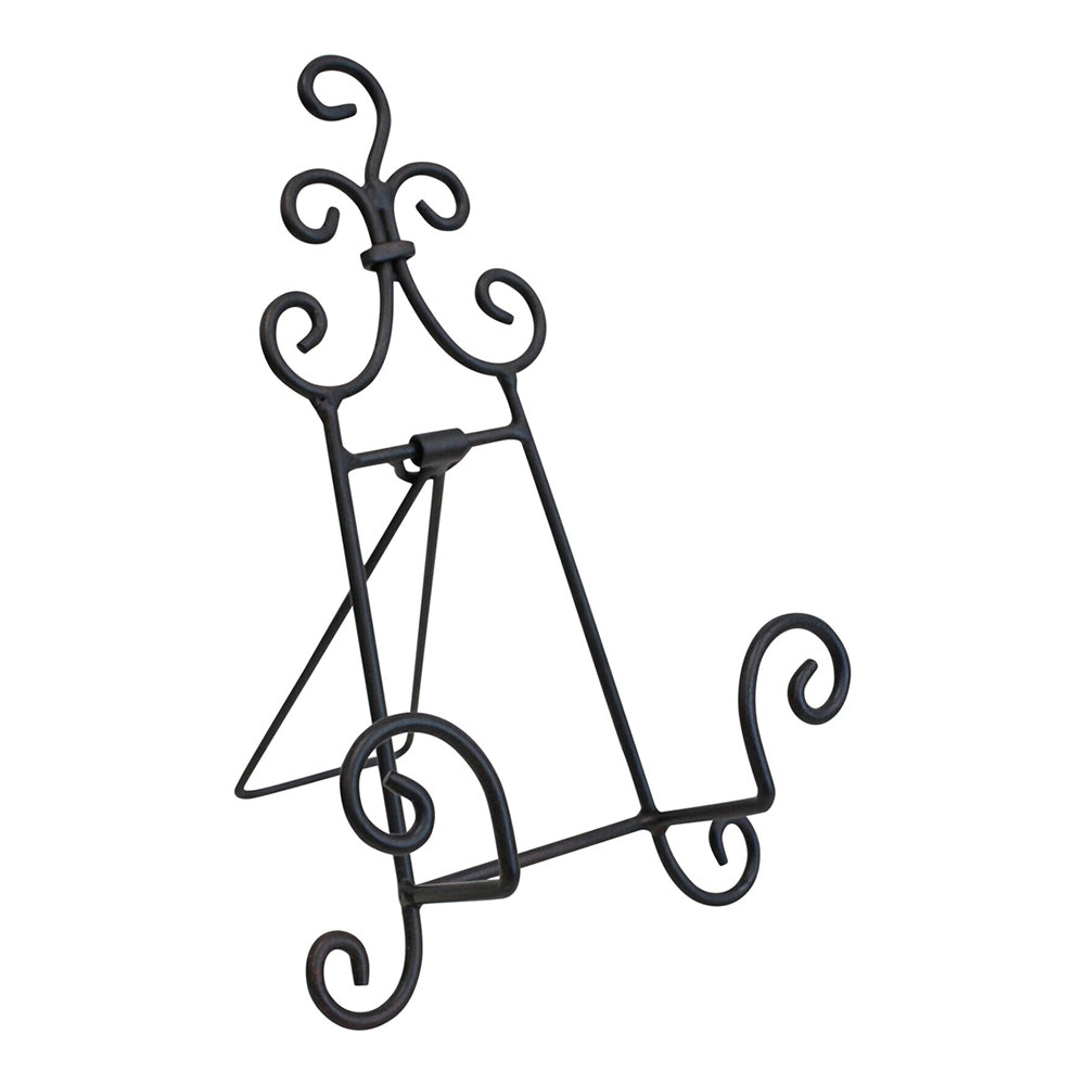 LVD Curlz Metal 15x20cm Plate Stand Tabletop Display Home Decor Dark Medium Black