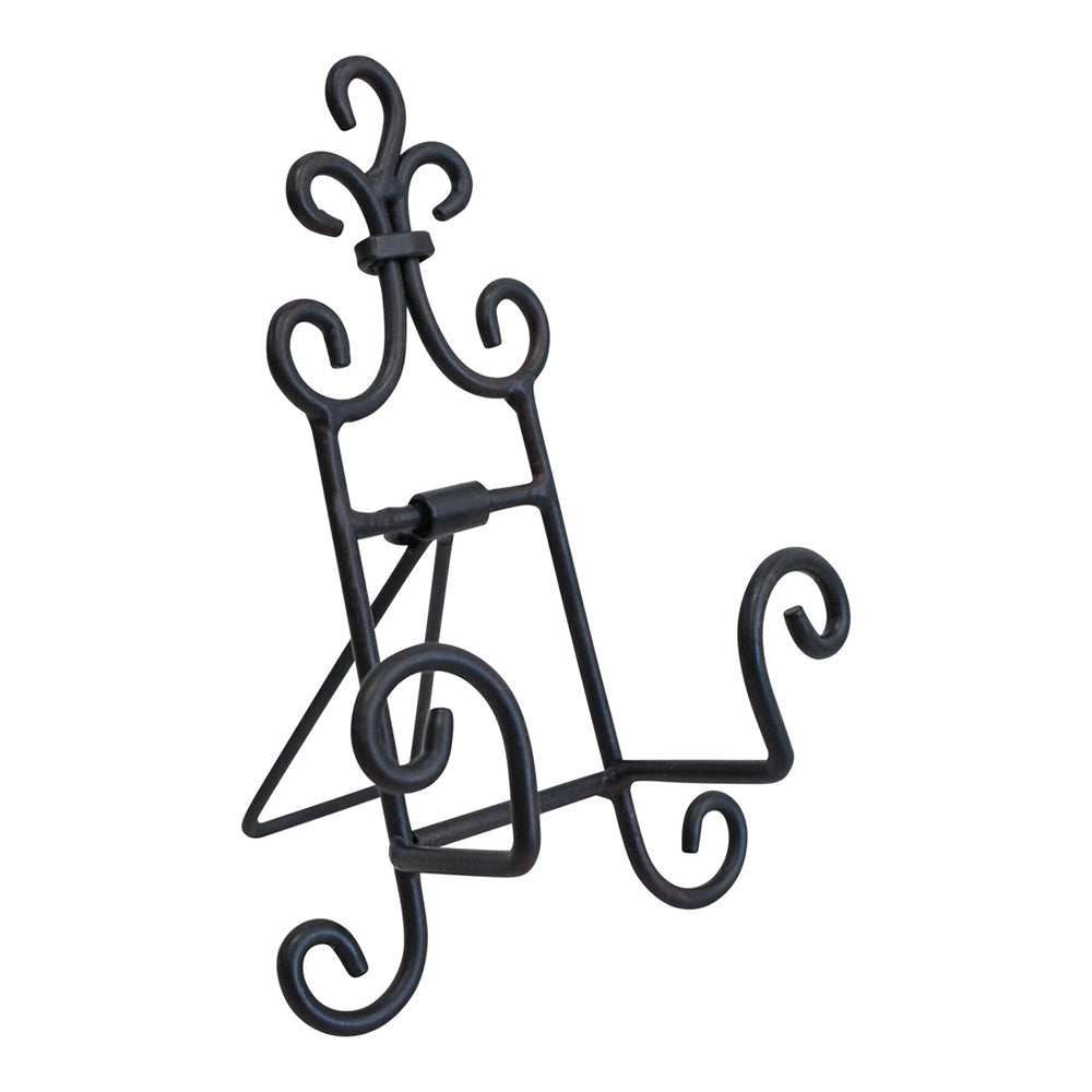 LVD Curlz Metal 11x15cm Plate Stand Tabletop Display Home Decor Dark Small Black