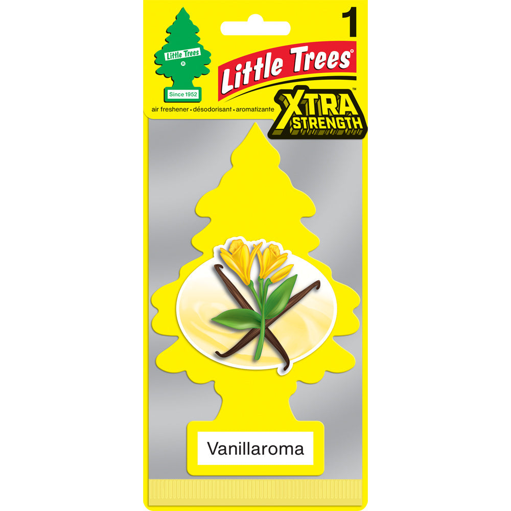 Little Tree Extra Strength Vanilla Car Scent Fragrance Air Freshener 4x12cm