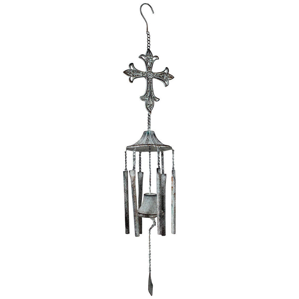 LVD Metal Windbell Cross Hanging Wind Chime Outdoor Home/Garden Decor 68cm