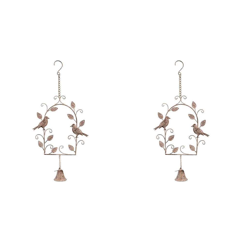 LVD Hanging Bell Metal Wind Chime Home/Garden/Porch Decor Ornament Bird Arch (2 Pack)