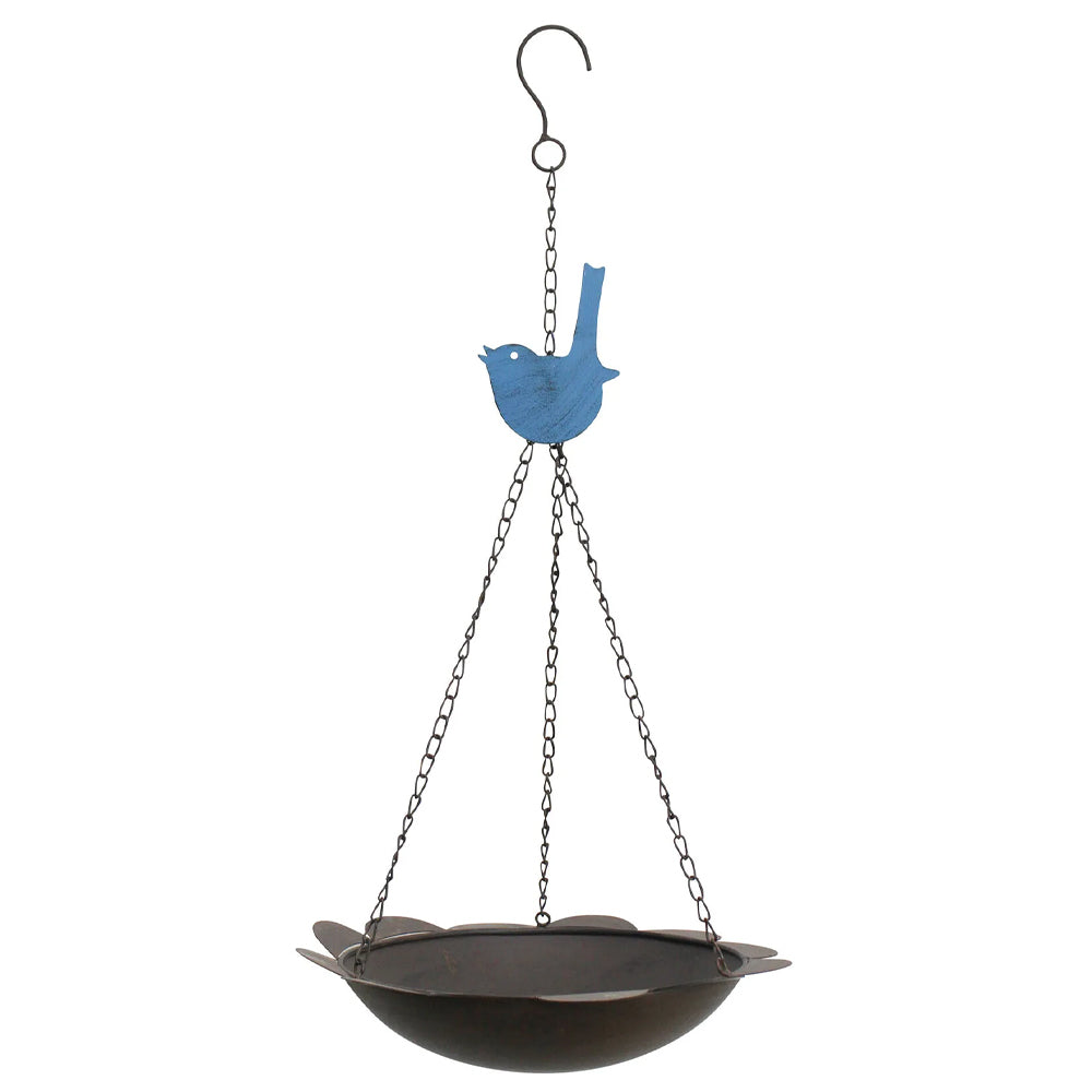 LVD 30cm Outdoor Backyard/Garden Hanging Metal Bird Bath/Water Feeder Blue Decor — image 2