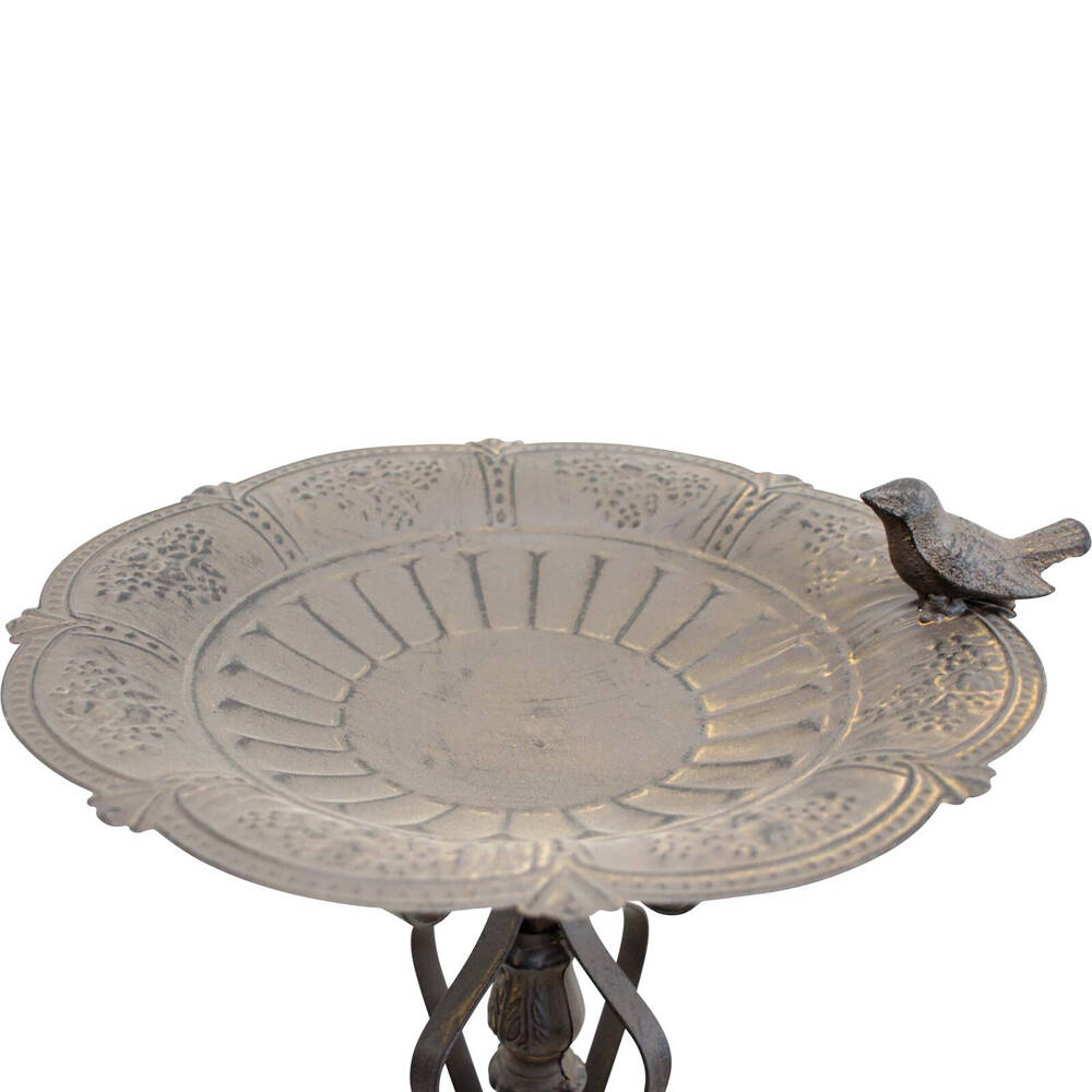 LVD Metal Standing Bird Bath Feeder Home/Garden Decor Display 30x35cm Brown — image 2
