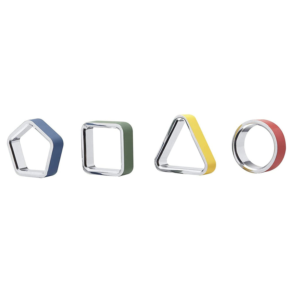 Umbra Geo Napkin Holder Dining Serveware Rings Chrome/Enamel 5.7x1.3x5.7cm (4 Pieces)