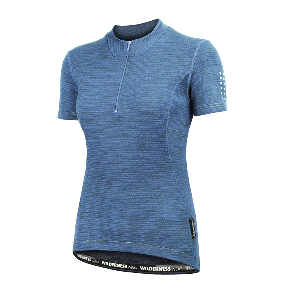 Wilderness Wear Wilderness Women Short Sleeve Cycle Jersey Thermal Top Activewear Size 8 Glacier