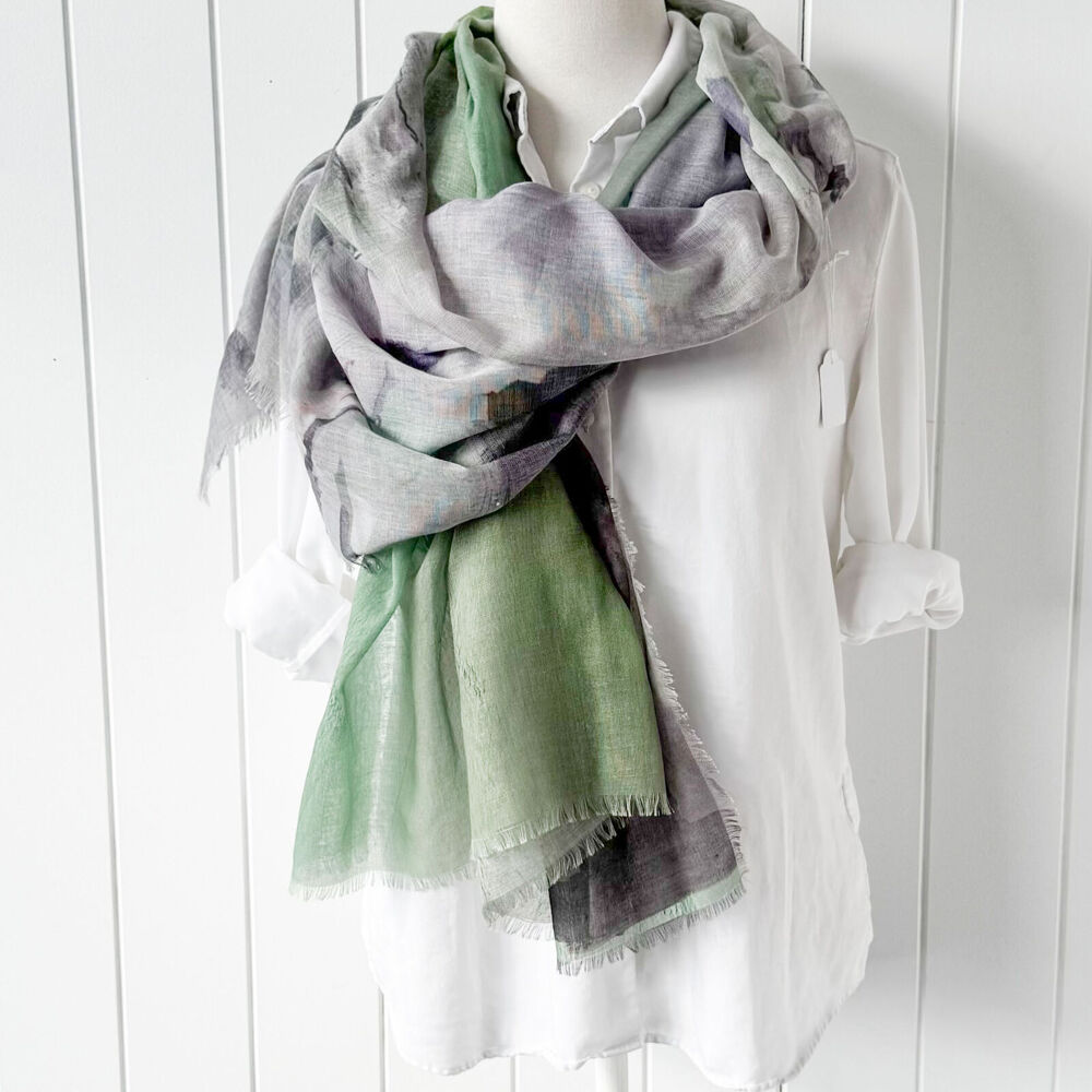 Urban 90x180cm Green/Purple Giverney Silk-Feel Scarf Women's Accessory — image 2