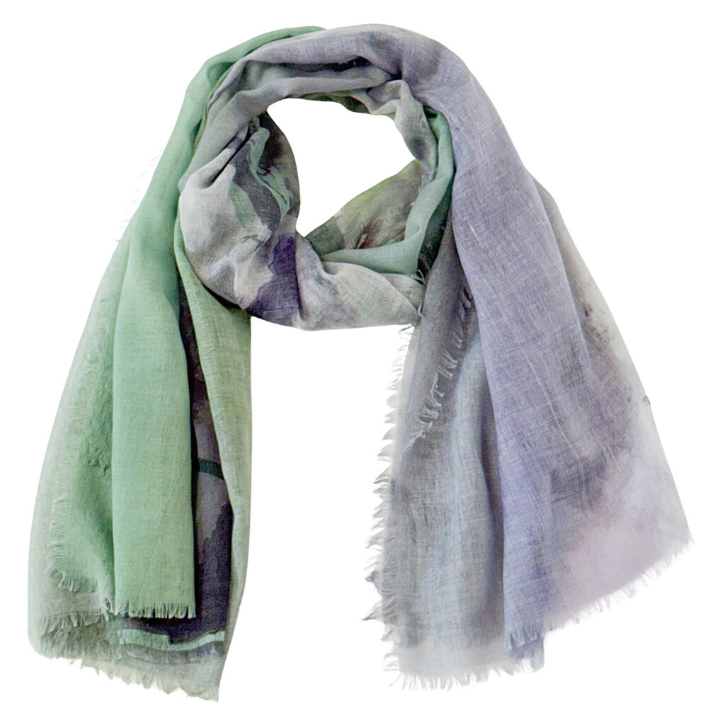 Urban 90x180cm Green/Purple Giverney Silk-Feel Scarf Women's Accessory