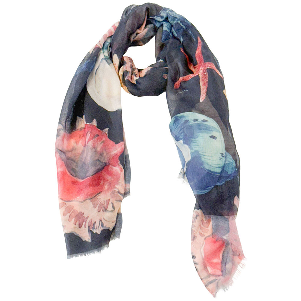 Urban 90x180cm Black Ocean Silk-Feel Scarf Women's Accessory