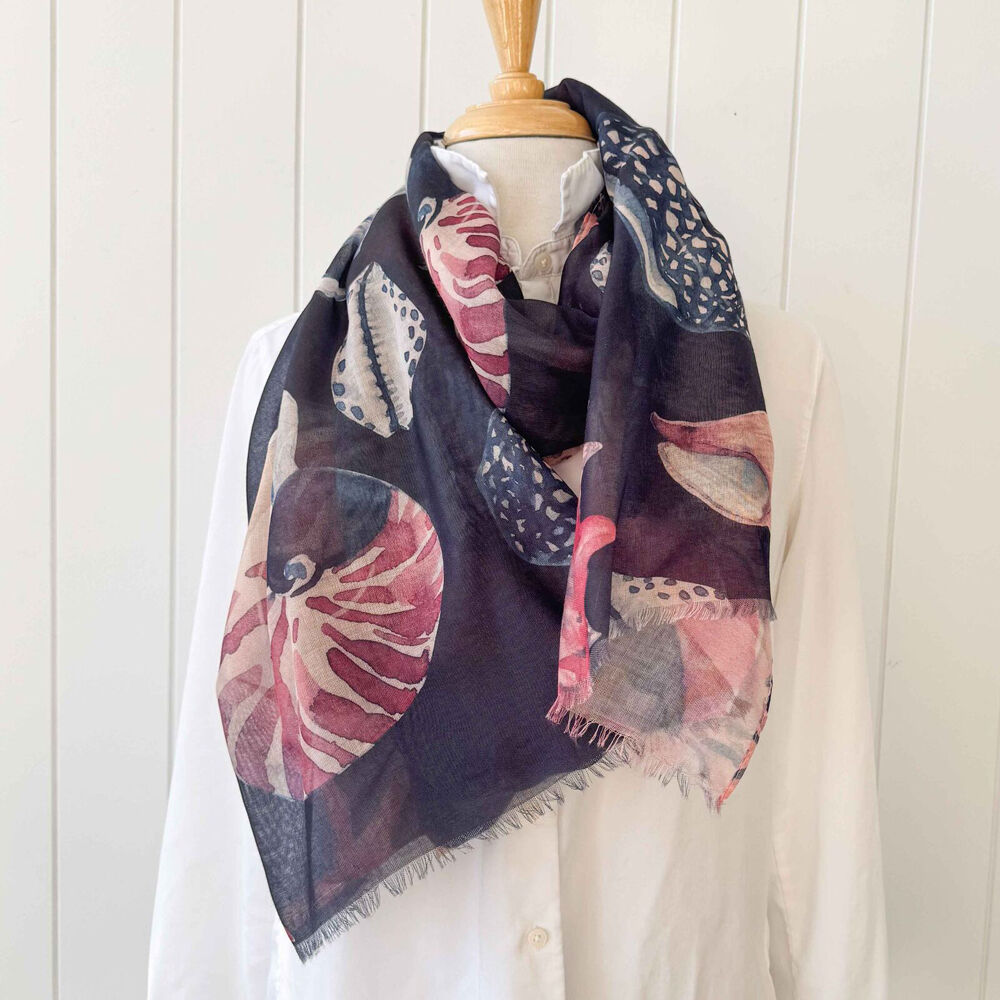Urban 90x180cm Black Ocean Silk-Feel Scarf Women's Accessory — image 2