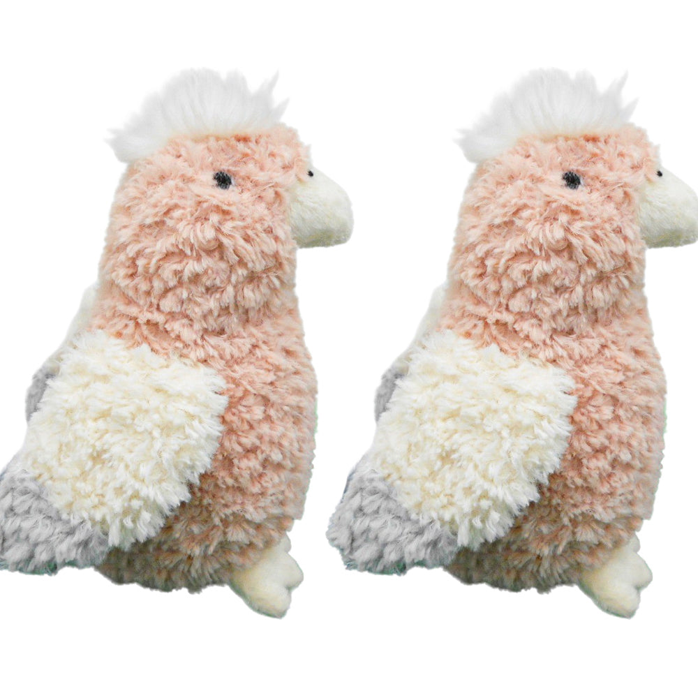 Urban Products Curly 18cm Galah Soft Fabric Animal Plush Childrens Toy Pink (2 Pack)