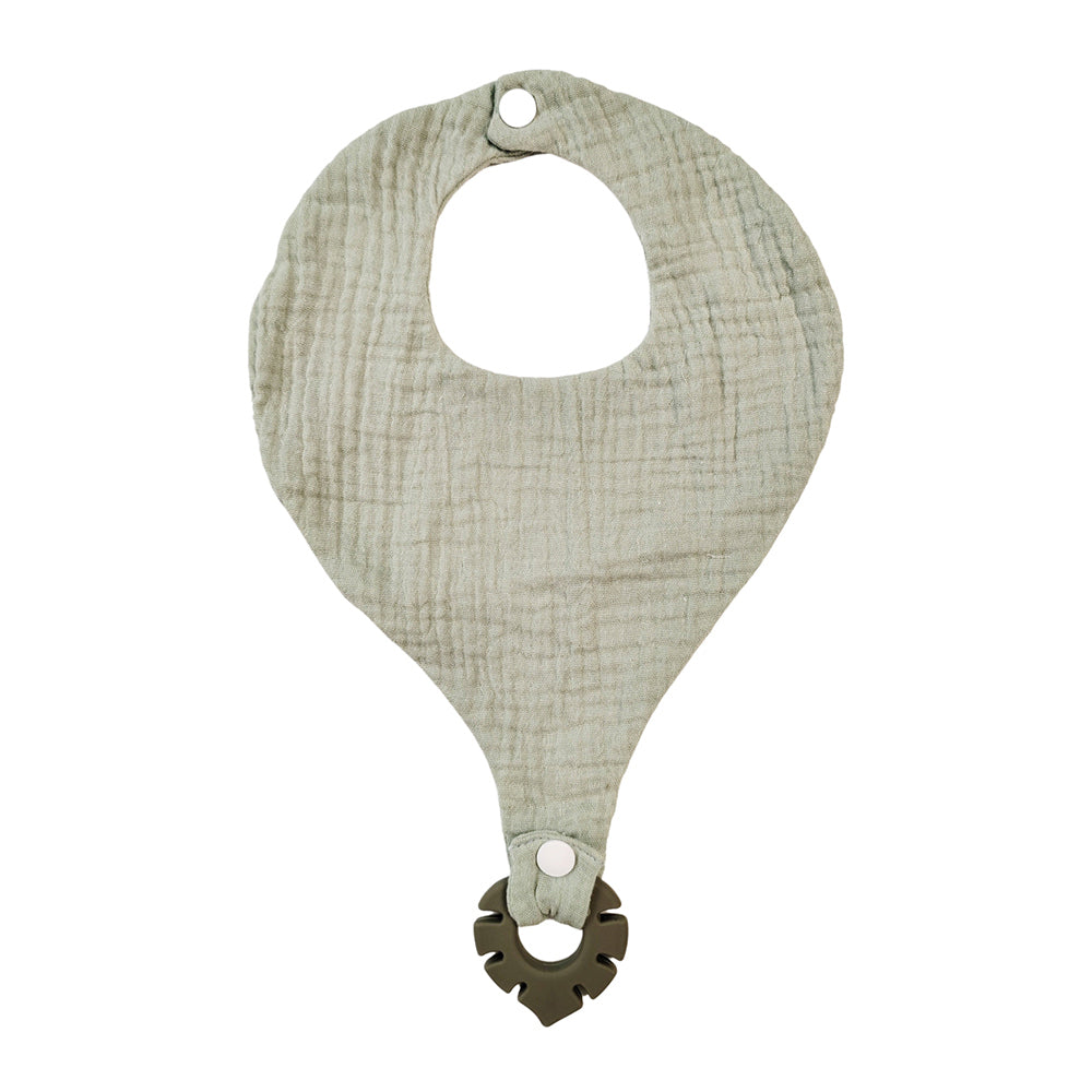 Urban Bubsy 20x28cm Cotton Bib w/ Silicone Teether Baby/Infant Feeding Sage (2 Pack)