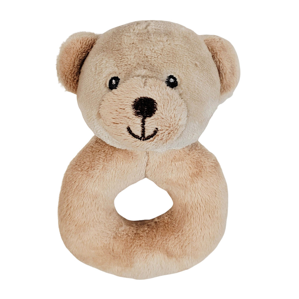 Urban Bear 13cm Rattle Baby/Infant Animal Shaker Fun Play Sensory Toy Beige