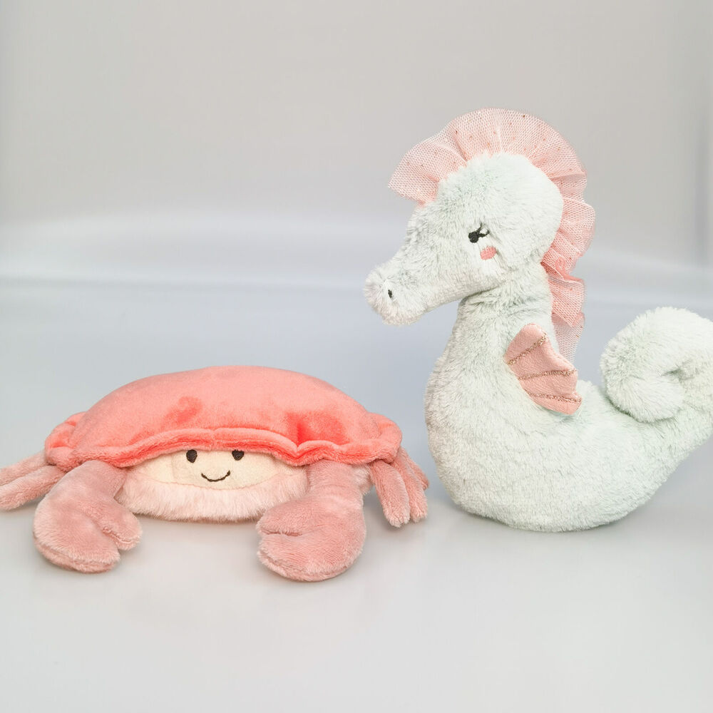 Urban 19cm Blue Seahorse Rattle Stuffed Animal Plush Baby Soft Toy — image 2