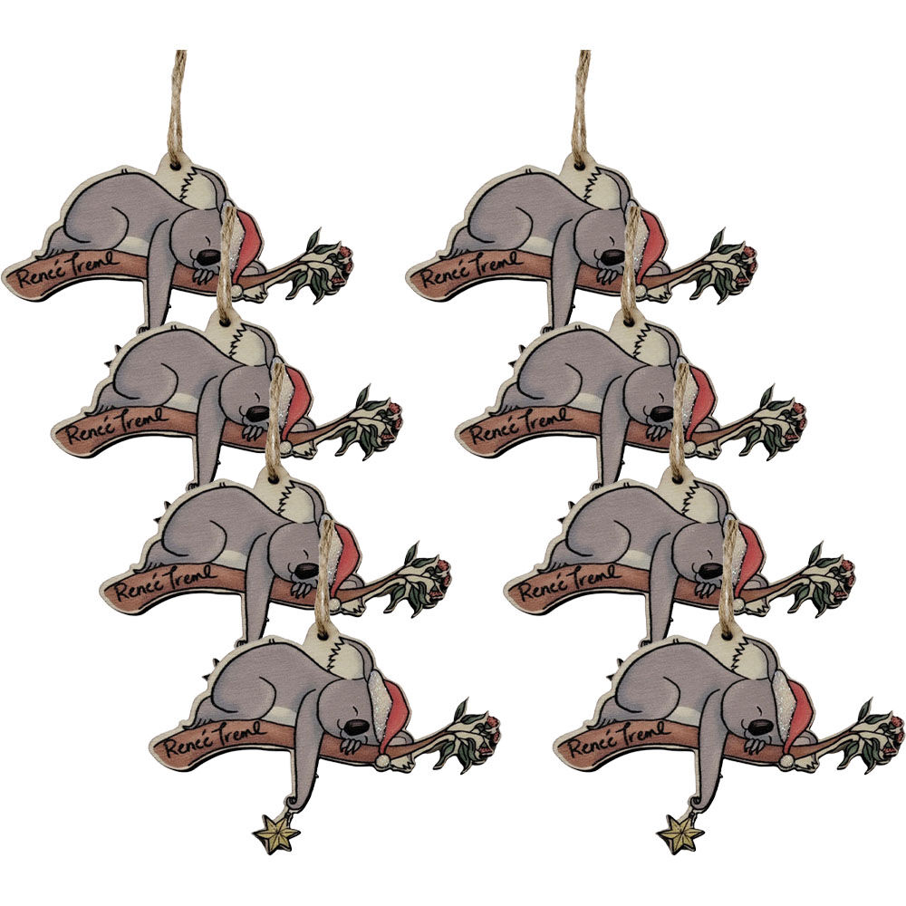 Urban Renee Treml Koalas Hanging Decoration 8cm Grey Assorted (8 Pack)