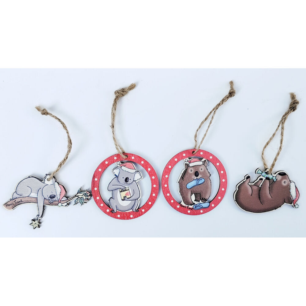 Urban 8pc Urban Renee Treml Wombats Koalas Christmas Gift Box 6cm Brown/Red (2 Pack) — image 4