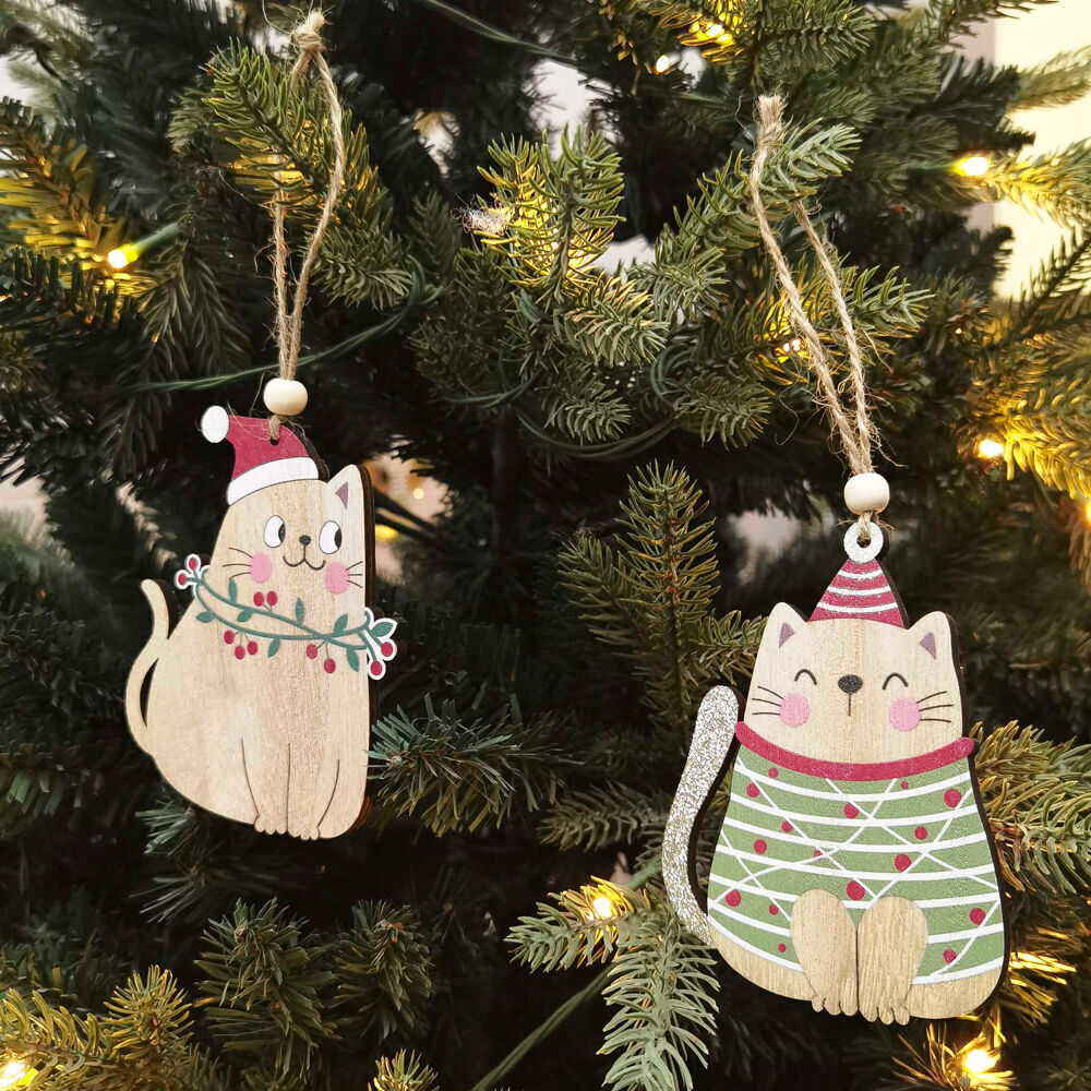 Urban 8pc Urban Leo Cat Christmas Decorations Gift Box 6cm Red/Green (3 Pack) — image 3
