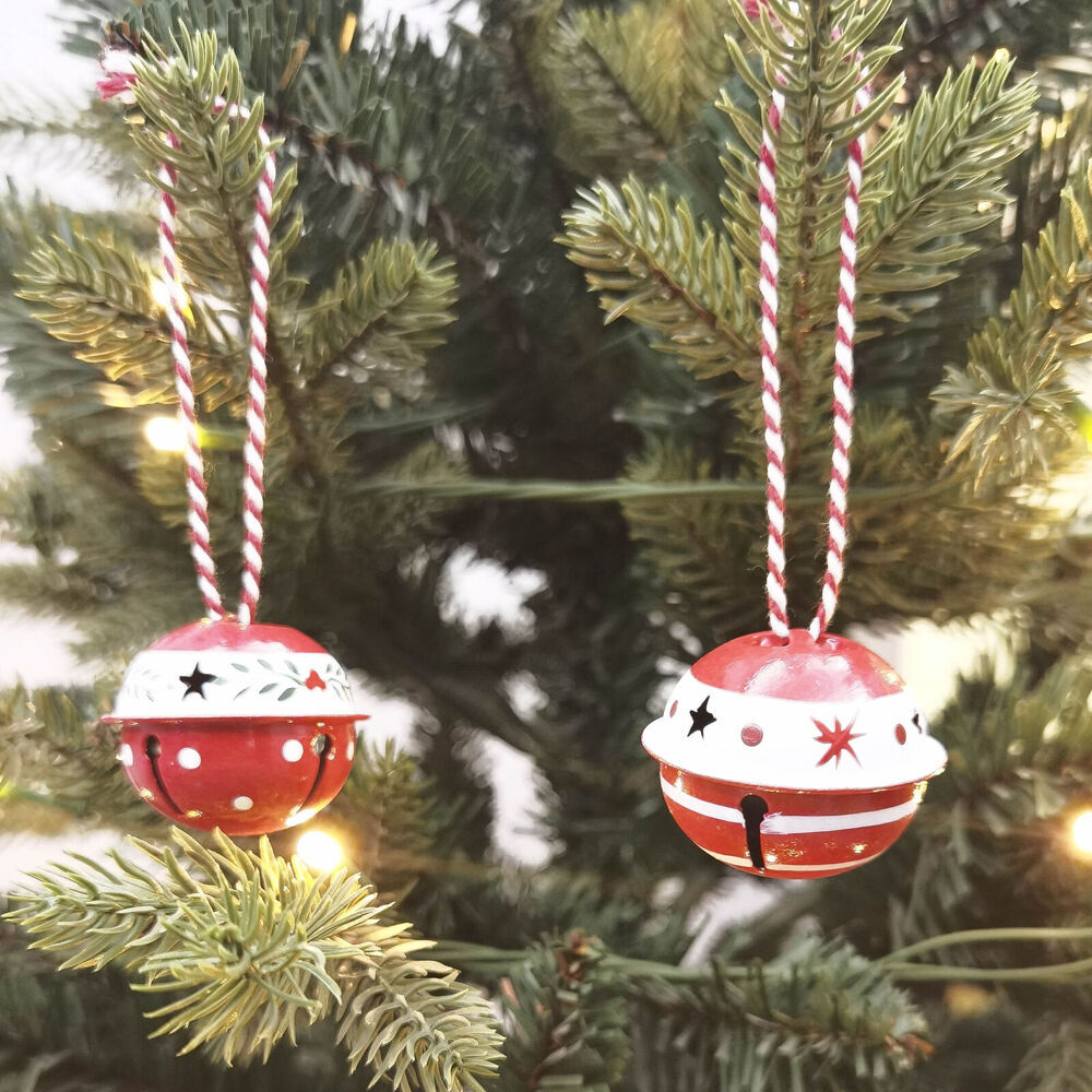 Urban 6pc Urban Painted Decorative Bells Gift Box Set 15cm Red/Green (2 Pack) — image 4