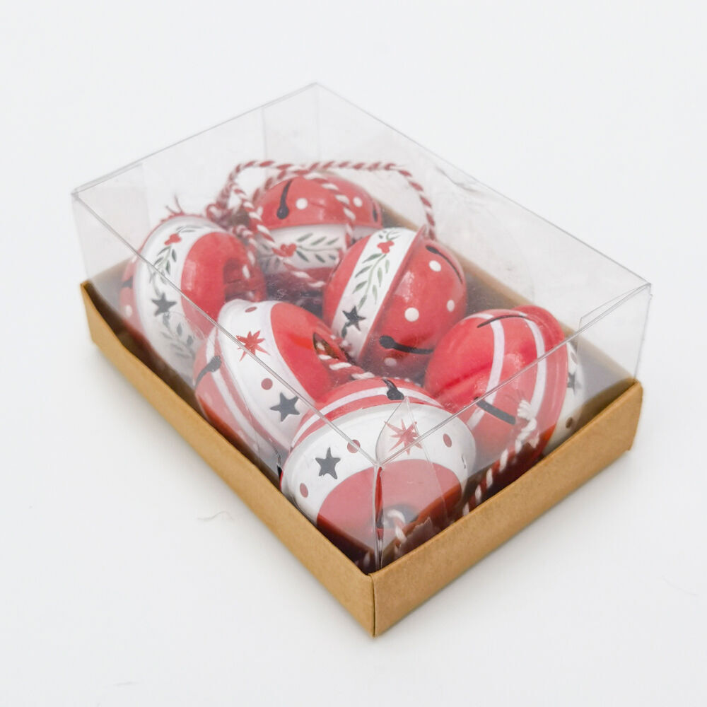 Urban 6pc Urban Painted Decorative Bells Gift Box Set 15cm Red/Green (2 Pack) — image 3