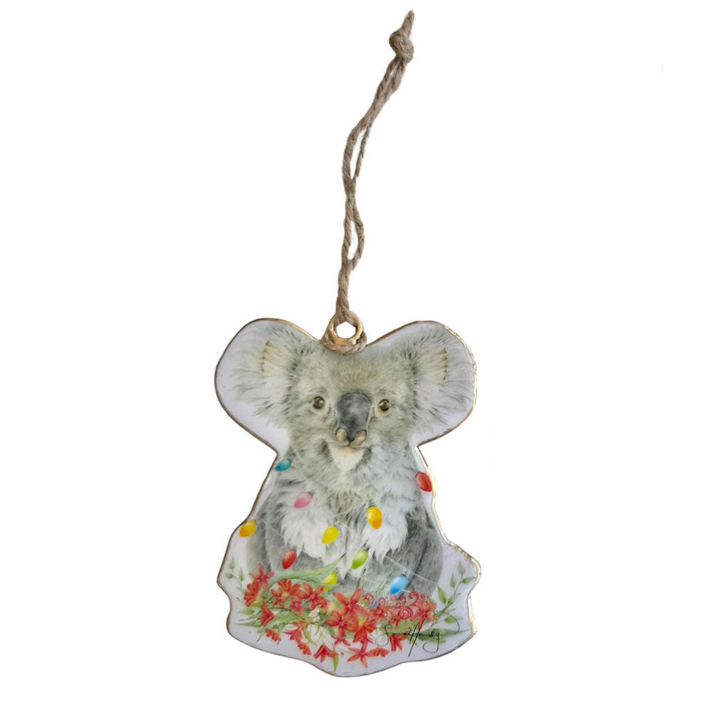Urban 10cm Grey/Red Popcorn Blue Koalas Hanging Christmas Decoration Assorted