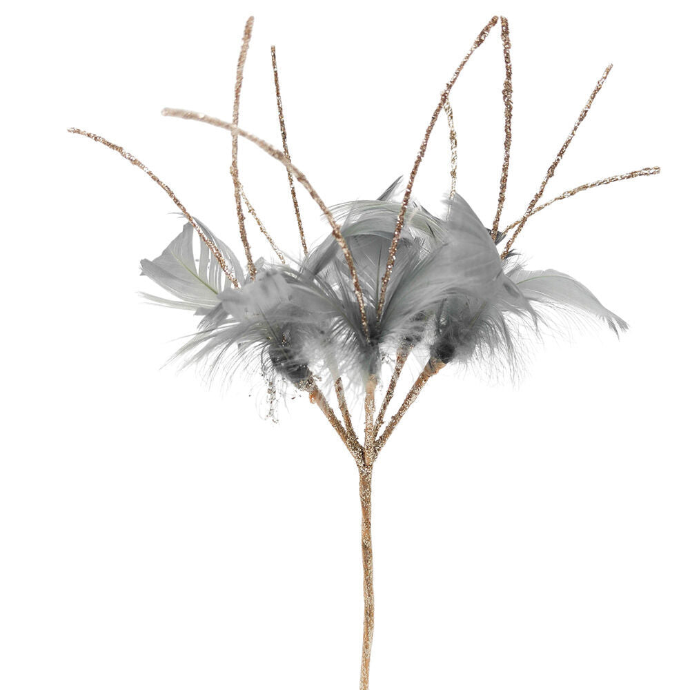 Urban 24cm Green Elegant Feather Pick Clip Christmas Decoration