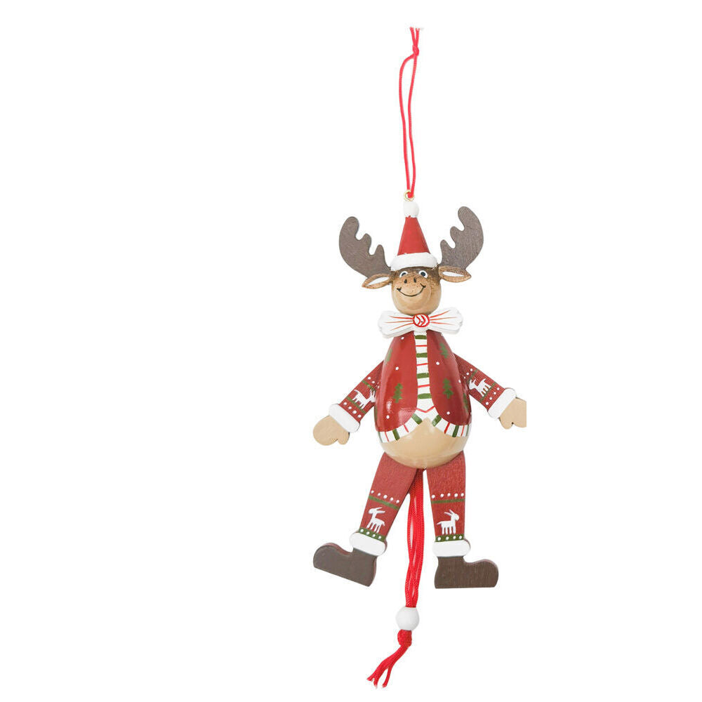 Urban Santa/Reindeer Jumping Jack Hanging Decoration 16cm Red Assorted (4 Pack) — image 2