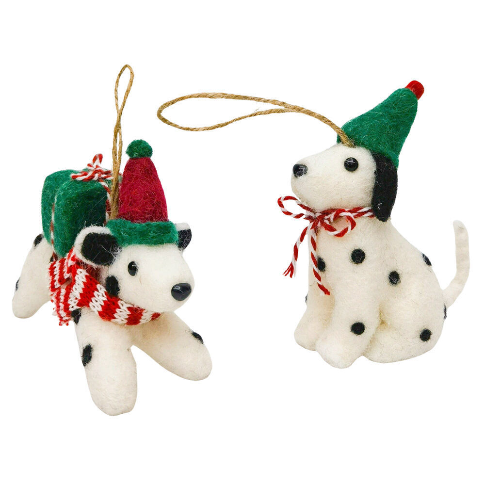Urban 10cm White/Red Spotty Dogs Hanging Christmas Decoration Assorted — image 3